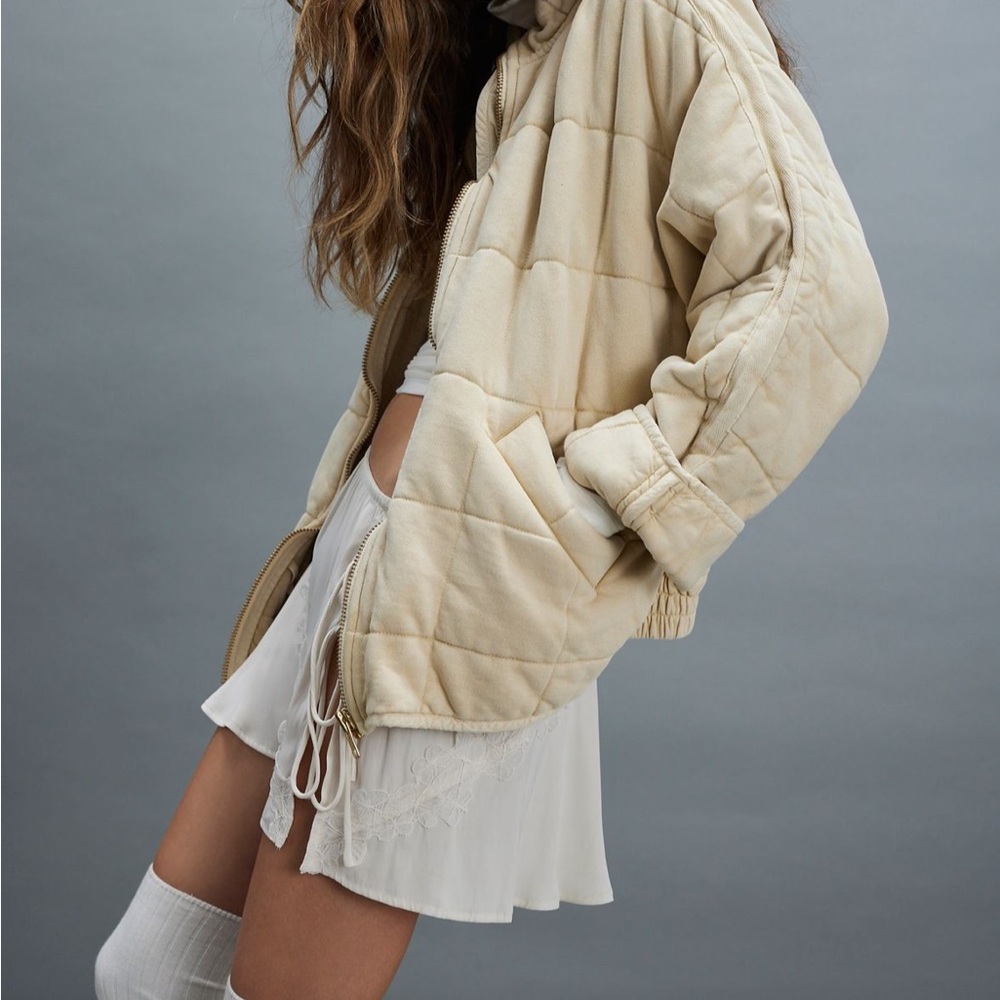 Dolman Quilted Jacket in Vanilla Crème